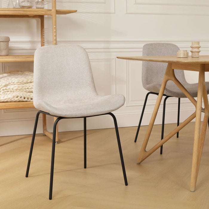 Nolon Nora-Fé eetkamerstoel beige - zwart onderstel