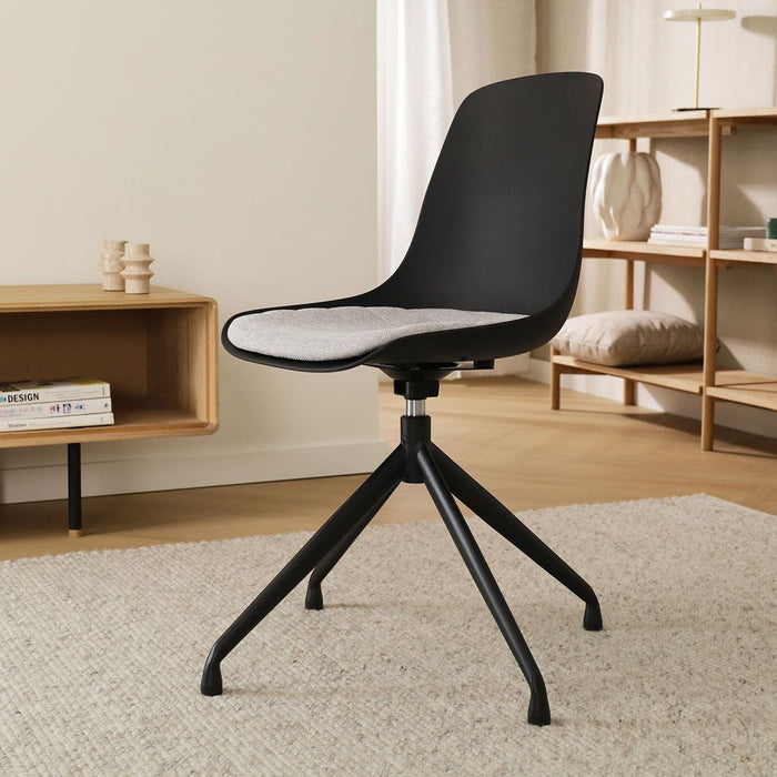 Nolon Nola-Liv Eetkamerstoel Zwart - Beige - Draaibaar - Zwart