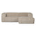 WOOOD Bean Hoekbank met Chaise Longue Rechts - Ribstof - Travertin