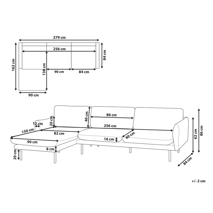 Beliani - VINTERBRO - Hoekbank - Lichtgroen - Rechtszijdig - Polyester