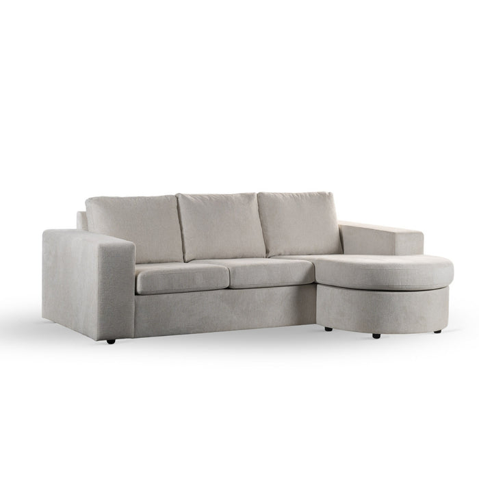 Vurna Niall 3-zits hoekbank links|rechts stof - beige