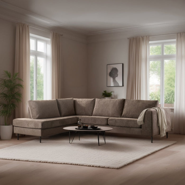 Vurna Suzanne 3-zits hoekbank links stof - taupe