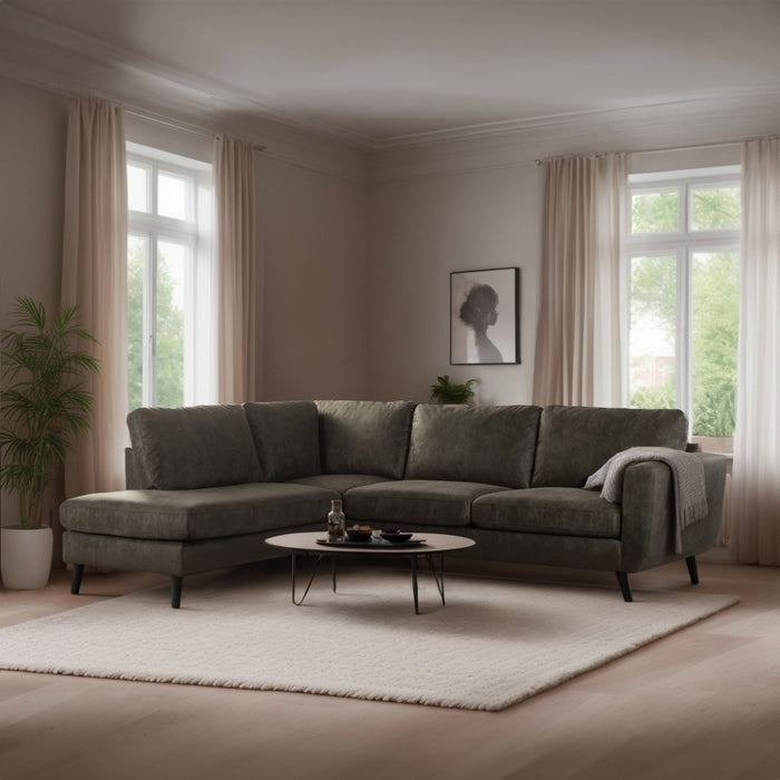 Vurna Linda 3-zits hoekbank links - groen