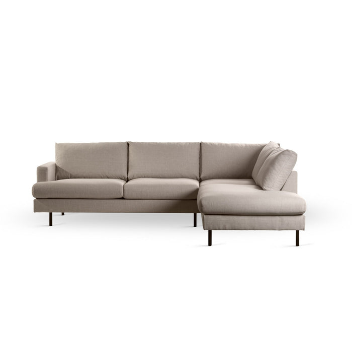 Vurna Norris 3-zits hoekbank rechts stof - beige