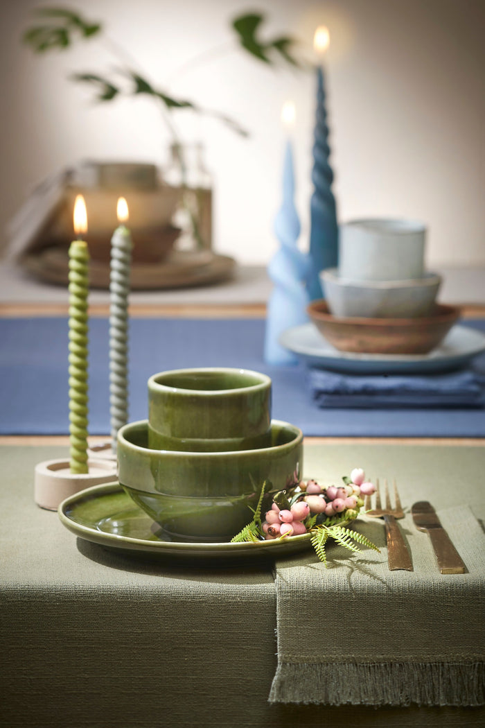 Mica Decorations Rhea Beker - Set van 6 - 316 ml - Keramiek - Groen