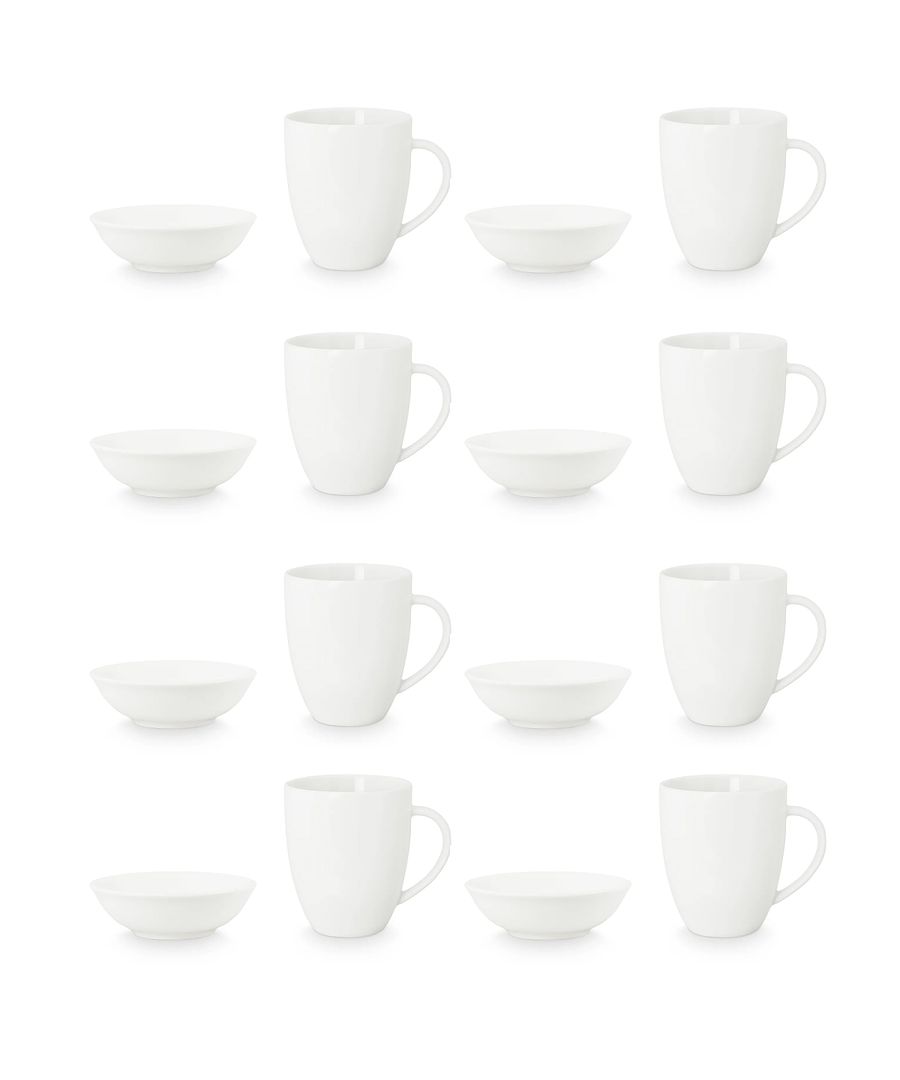 vtwonen Mok met Oor en Theetip - Wit - Set van 8 - 250ml