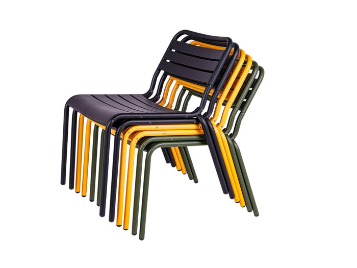 Metalen loungestoel Max XXL okergeel - 2 stuks