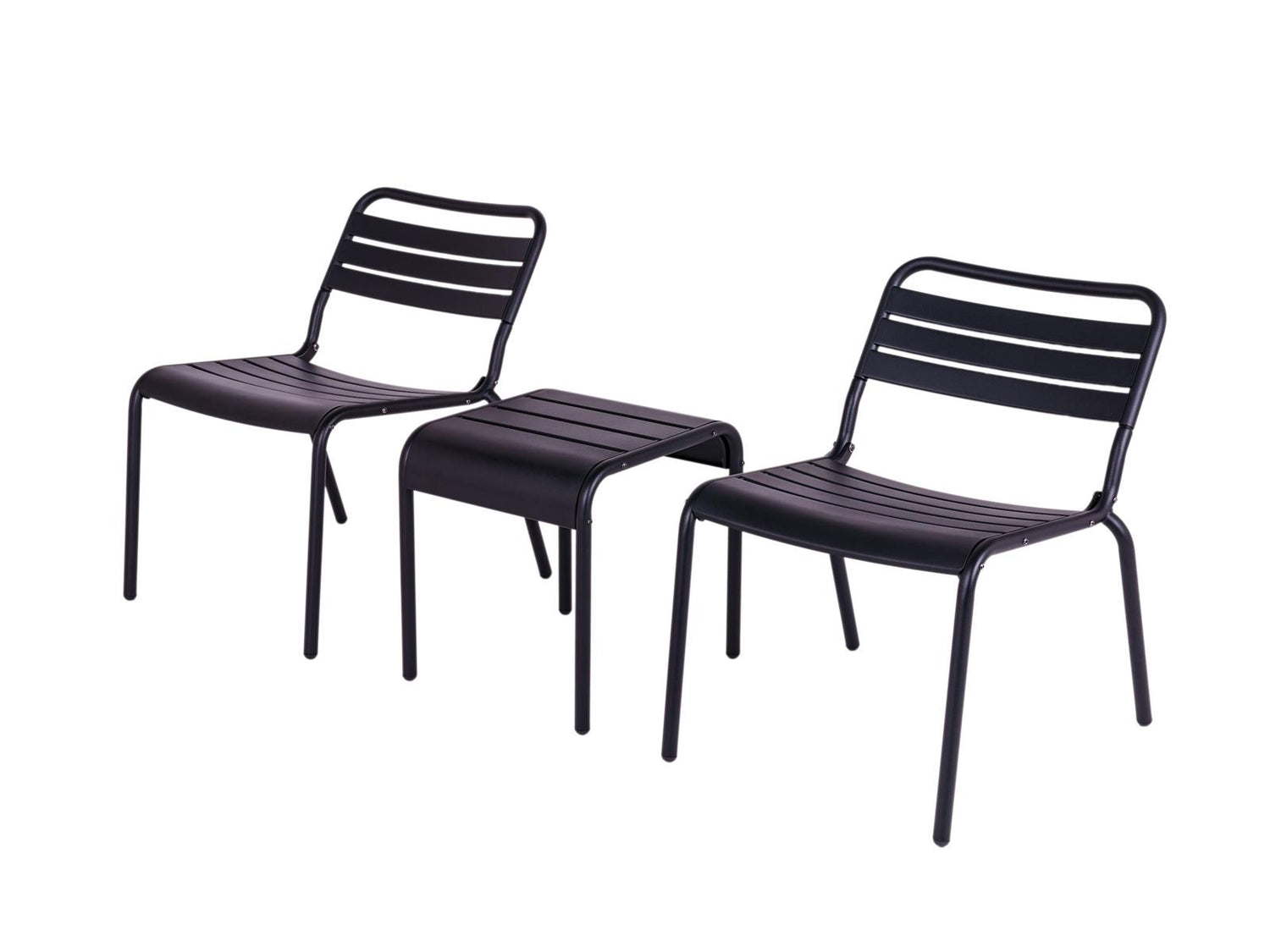 Metalen loungestoel set Max XXL Zwart