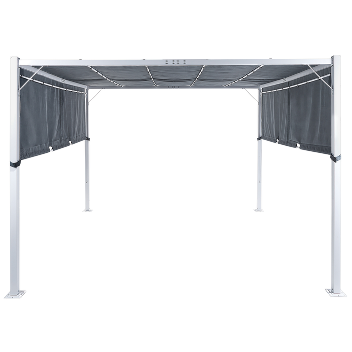 Beliani - PARGA - Tuinpaviljoen - Grijs|Wit - Polyester