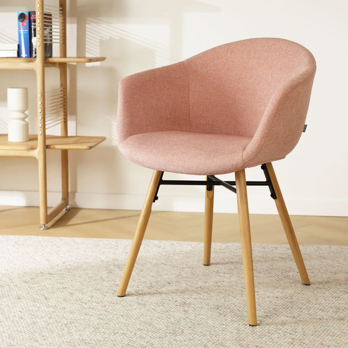 Nolon Nena-Otis Eetkamerstoel Zacht Roze - Armleuning - Stof