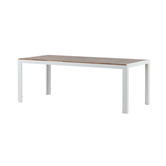 Nest outdoor Lasse Tuintafel Aluminium Wit - met Houten Tafelblad