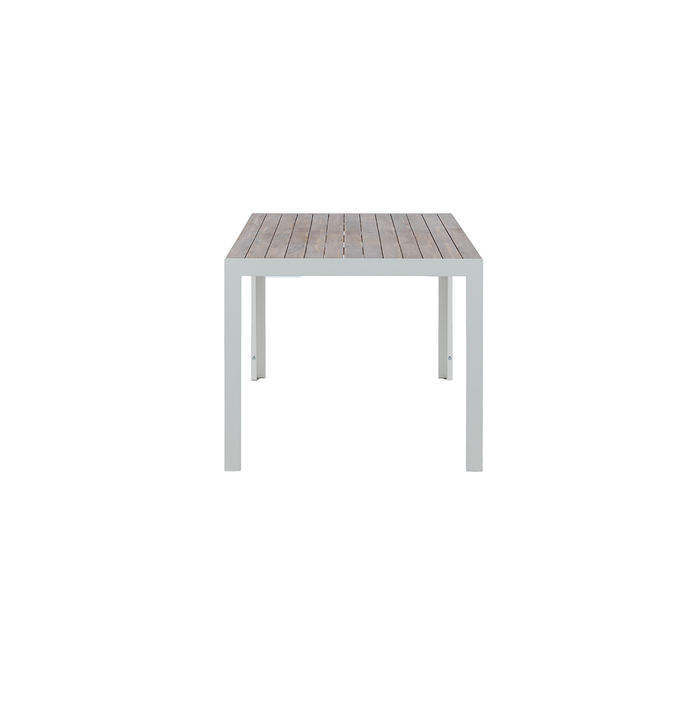 Nest outdoor Lasse Tuintafel Aluminium Wit - met Houten Tafelblad
