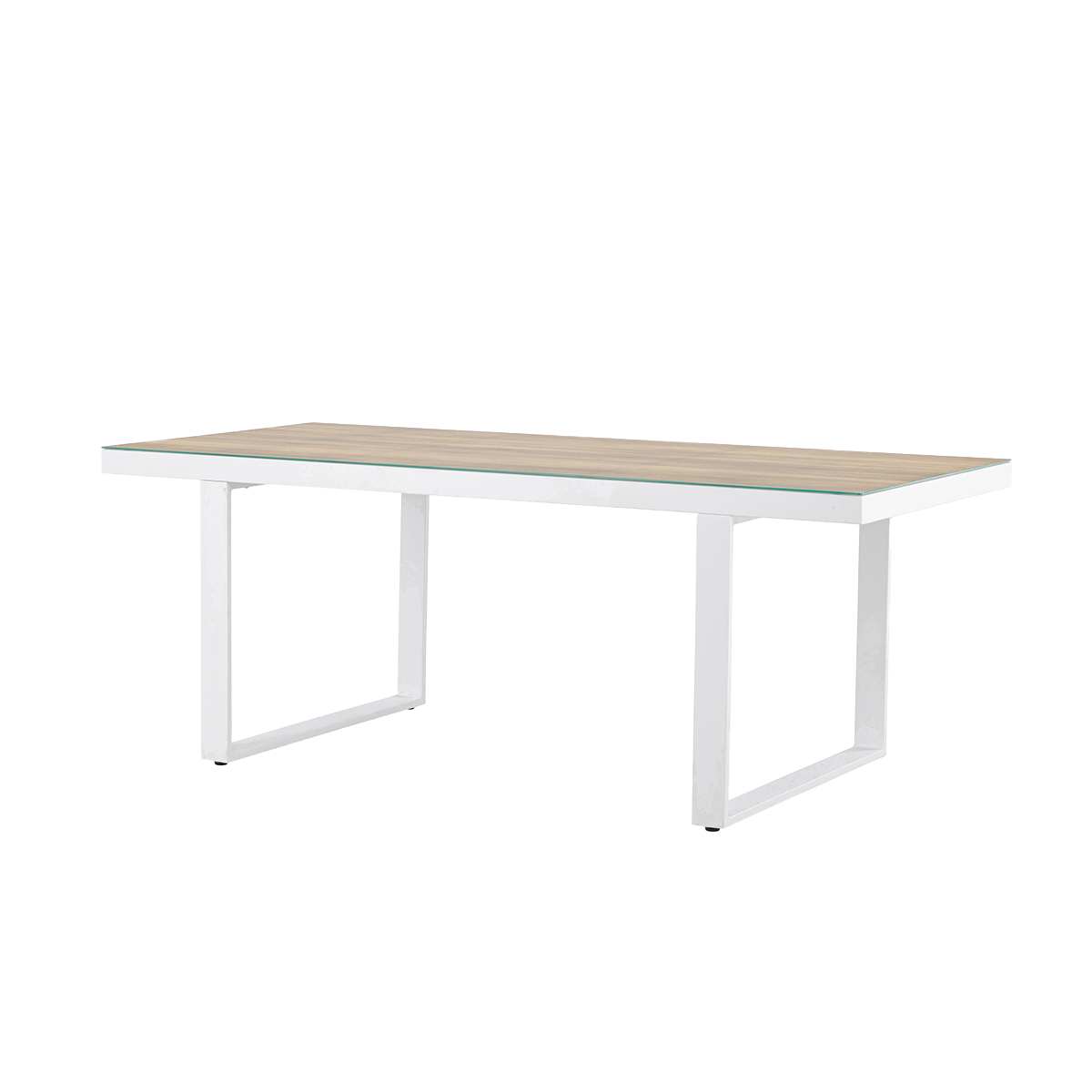 Nest outdoor Mathijs Tuintafel Aluminium Wit - met Glazen Tafelblad