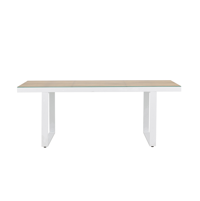 Nest outdoor Mathijs Tuintafel Aluminium Wit - met Glazen Tafelblad