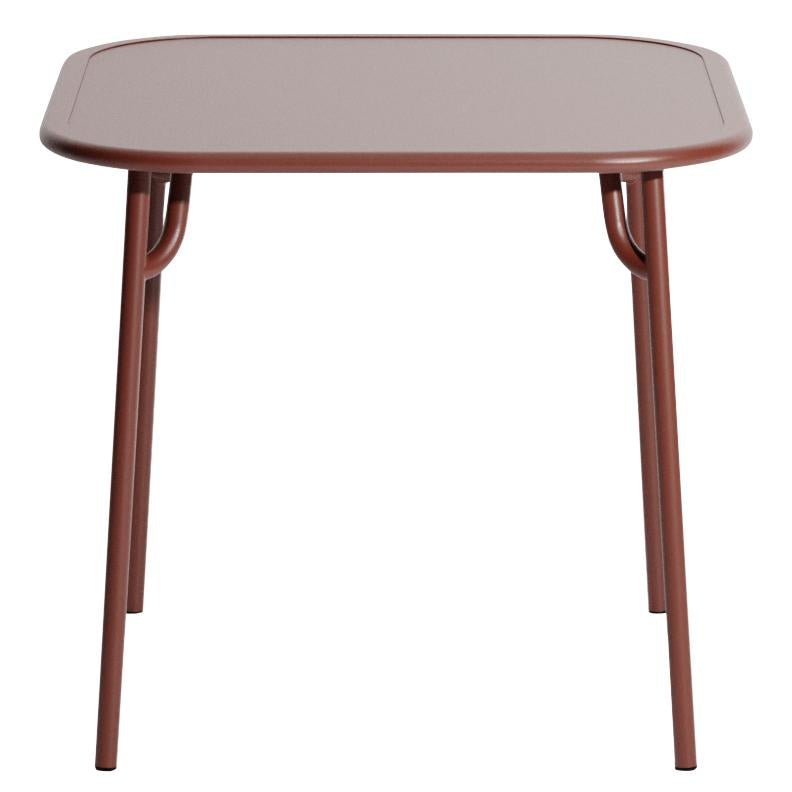 Petite Friture Week-end tuintafel 85x85 met dicht blad Brown Red