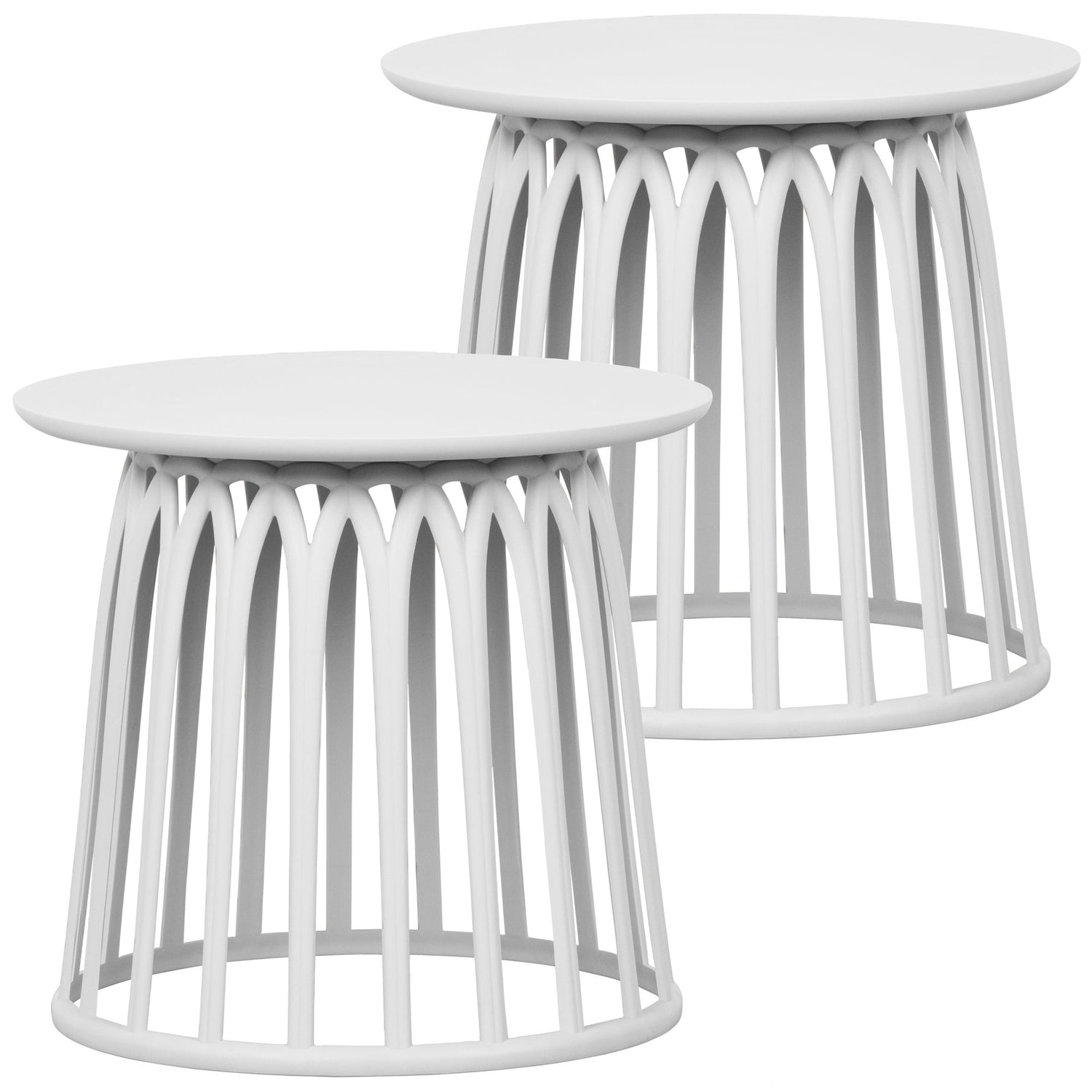 WOOOD bijzettafel binnen|buiten Boy - Kunststof - Mist - Set van 2