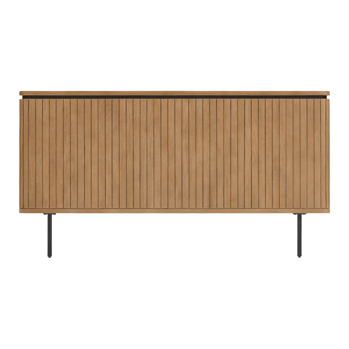 Kave Home - Licia massief mangohout en metalen hoofdeinde met zwarte