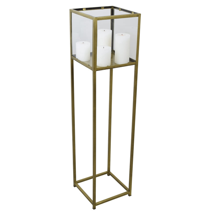 LOFT42 Flint Staand Windlicht Antique Messing - Metaal