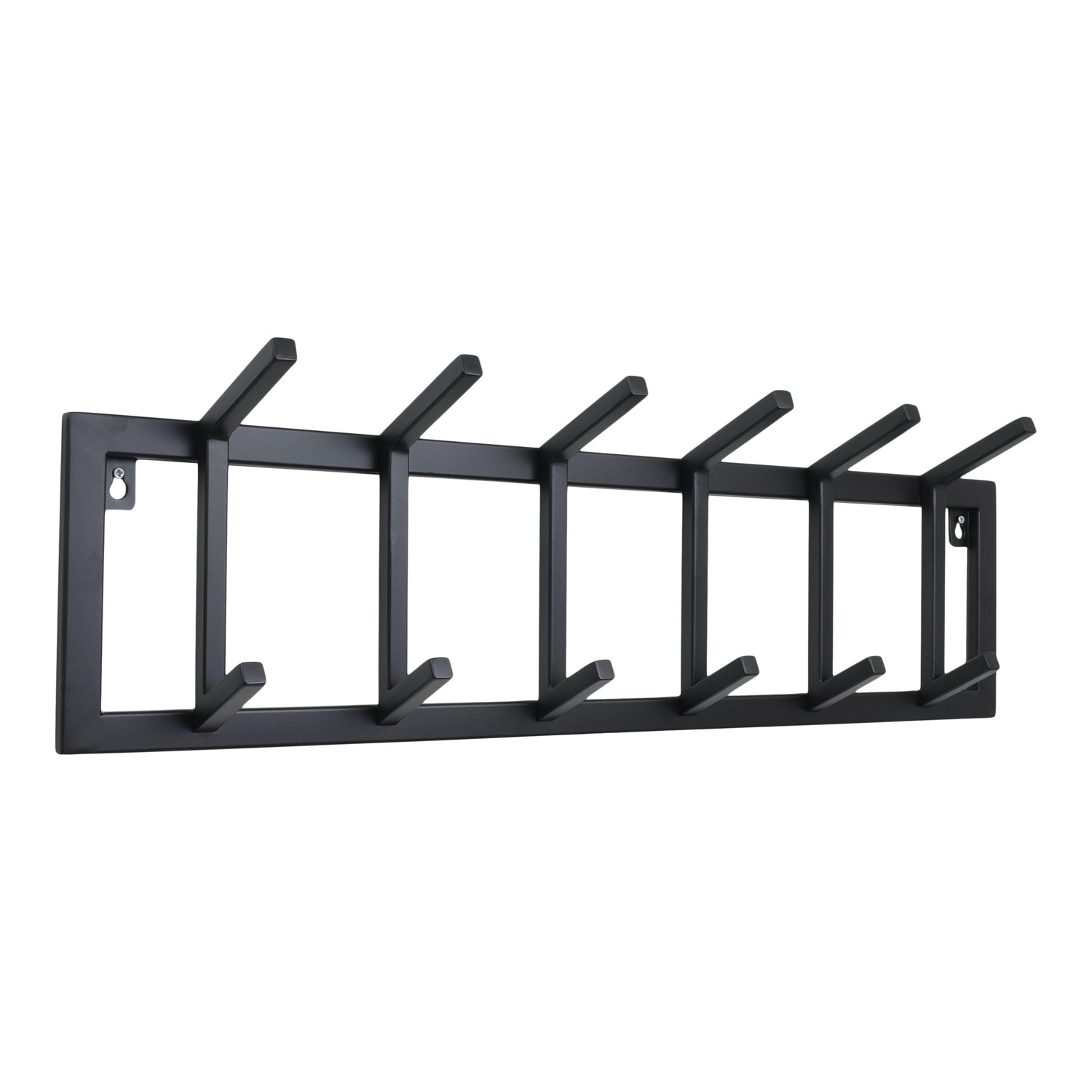 LOFT42 Kapstok Jaimy Single - Zwart – 6 dubbele haken - 80x24x12