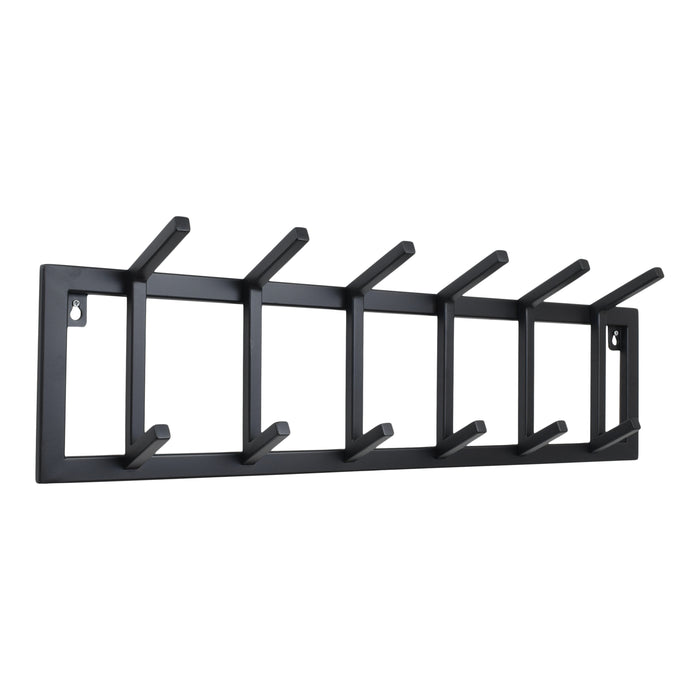 LOFT42 Kapstok Jaimy Single - Zwart – 6 dubbele haken - 80x24x12