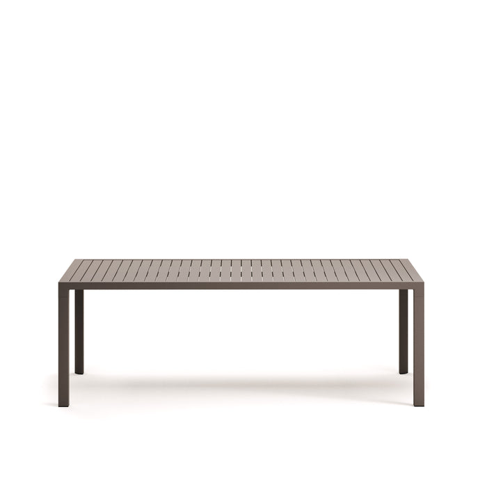 Kave Home - Culip buitentafel in aluminium met bruine afwerking 220 x