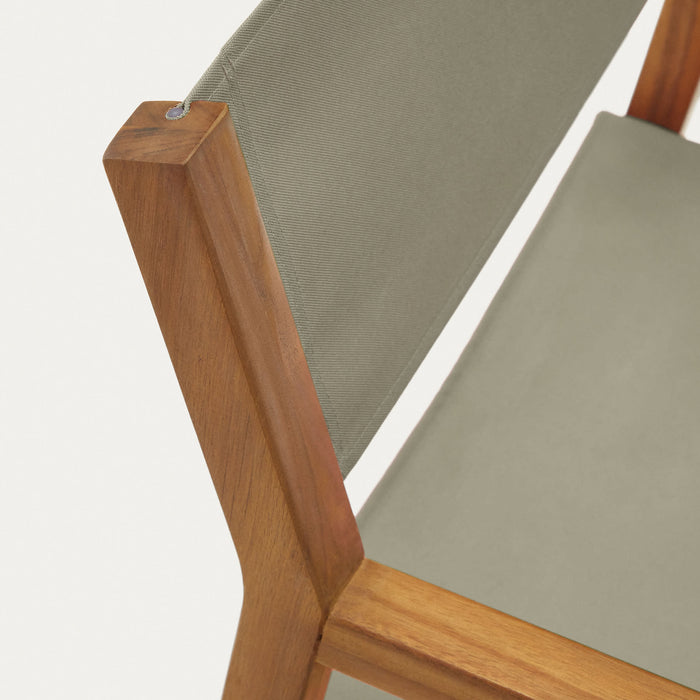 Kave Home - Thianna opvouwbare tuinstoel in groen met massief