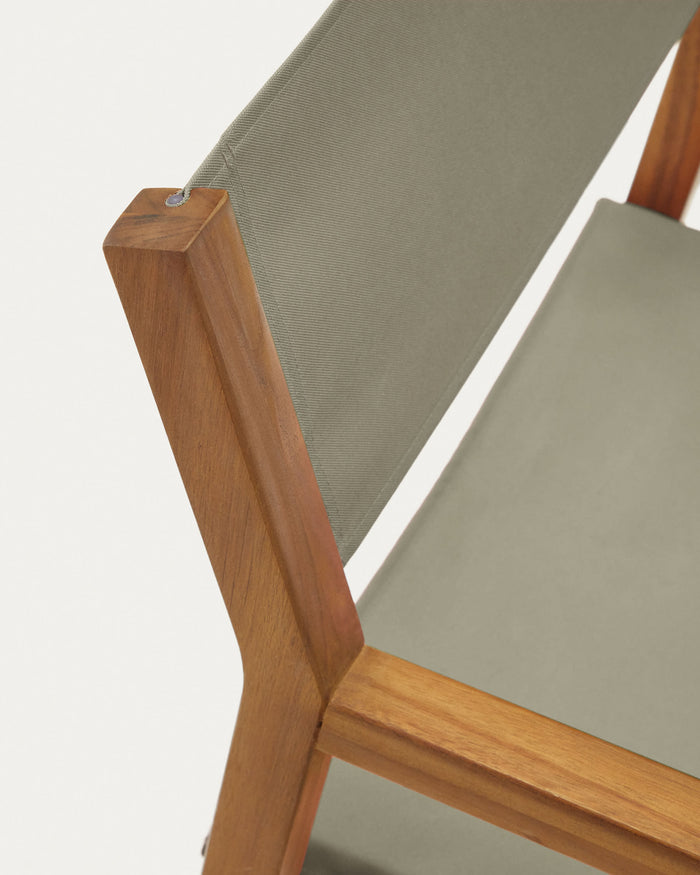 Kave Home - Thianna opvouwbare tuinstoel in groen met massief