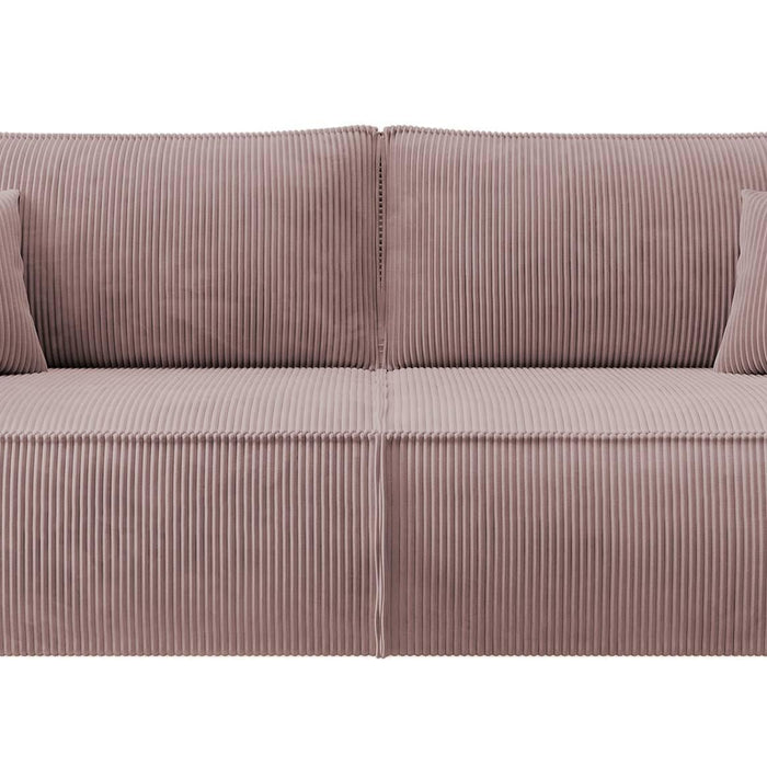 NADUVI Collection Galine 3-zitsbank met Slaapfunctie - Ribstof - Roze