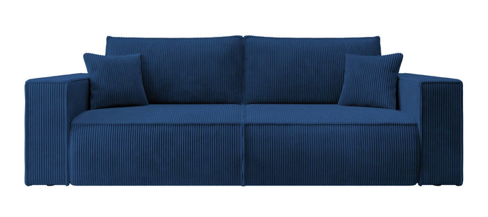 NADUVI Collection Galine 3-zitsbank met Slaapfunctie - Ribstof - Donkerblauw