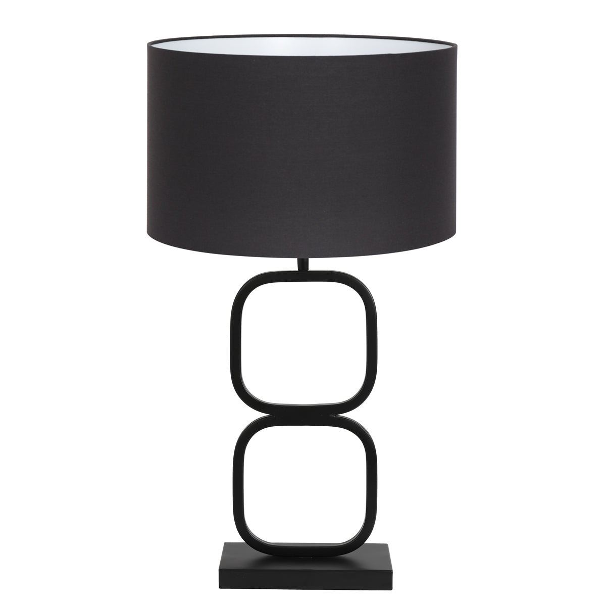 Light & Living Lutika tafellamp zwarte voet met zwart|gouden kap