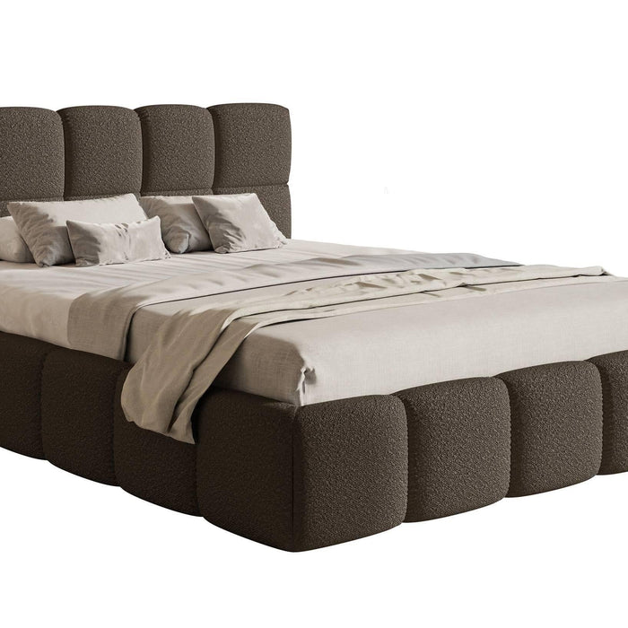 NADUVI Collection Chloe Bedframe 180 x 200 cm - Bouclé - Donkerbruin