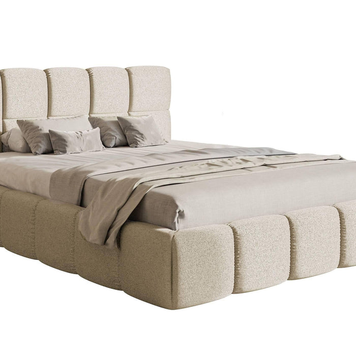 NADUVI Collection Chloe Bedframe 160 x 200 cm - Chenille - Lichtbeige