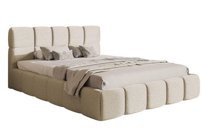 NADUVI Collection Chloe Bedframe 160 x 200 cm - Chenille - Lichtbeige