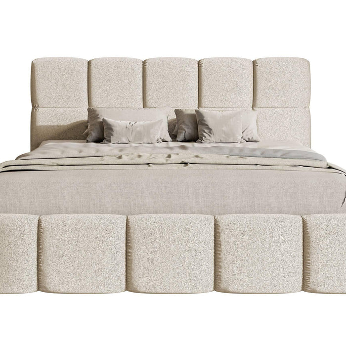 NADUVI Collection Chloe Bedframe 160 x 200 cm - Chenille - Lichtbeige