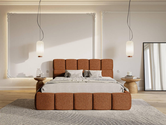 NADUVI Collection Chloe Bedframe 180 x 200 cm - Chenille - Koper