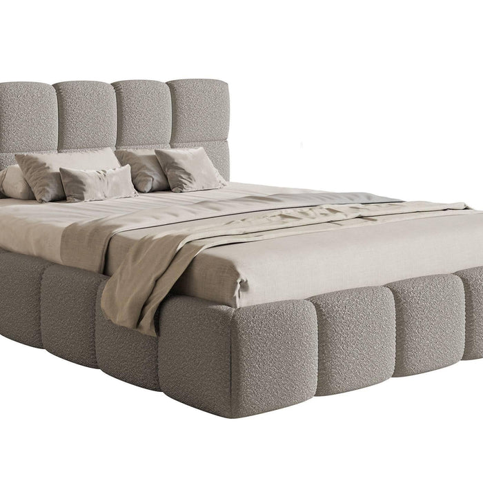 NADUVI Collection Chloe Bedframe 140 x 200 cm - Bouclé - Grijs