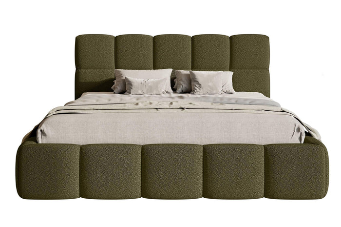 NADUVI Collection Chloe Bedframe 160 x 200 cm - Bouclé - Olijfgroen