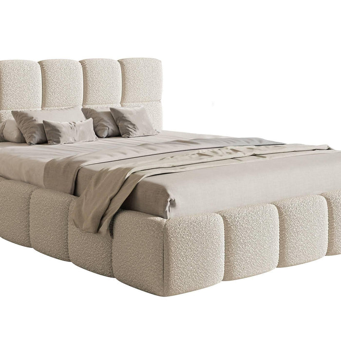 NADUVI Collection Chloe Bedframe 180 x 200 cm - Bouclé - Lichtbeige