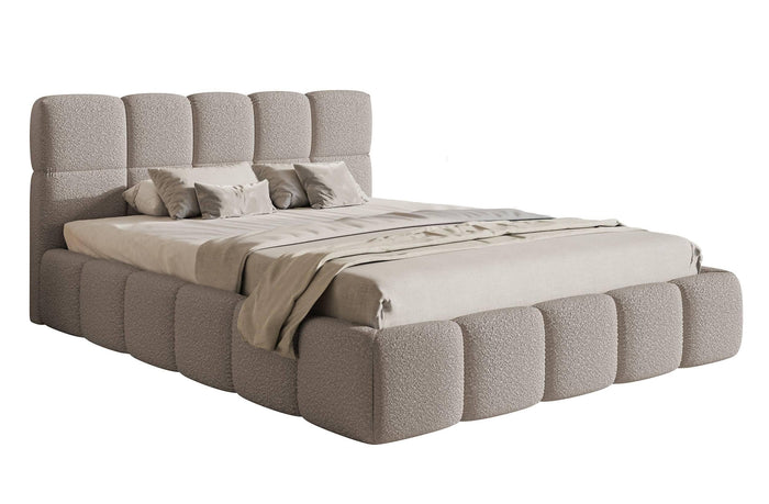 NADUVI Collection Chloe Bedframe 180 x 200 cm - met Opbergvak - Bouclé - Taupe