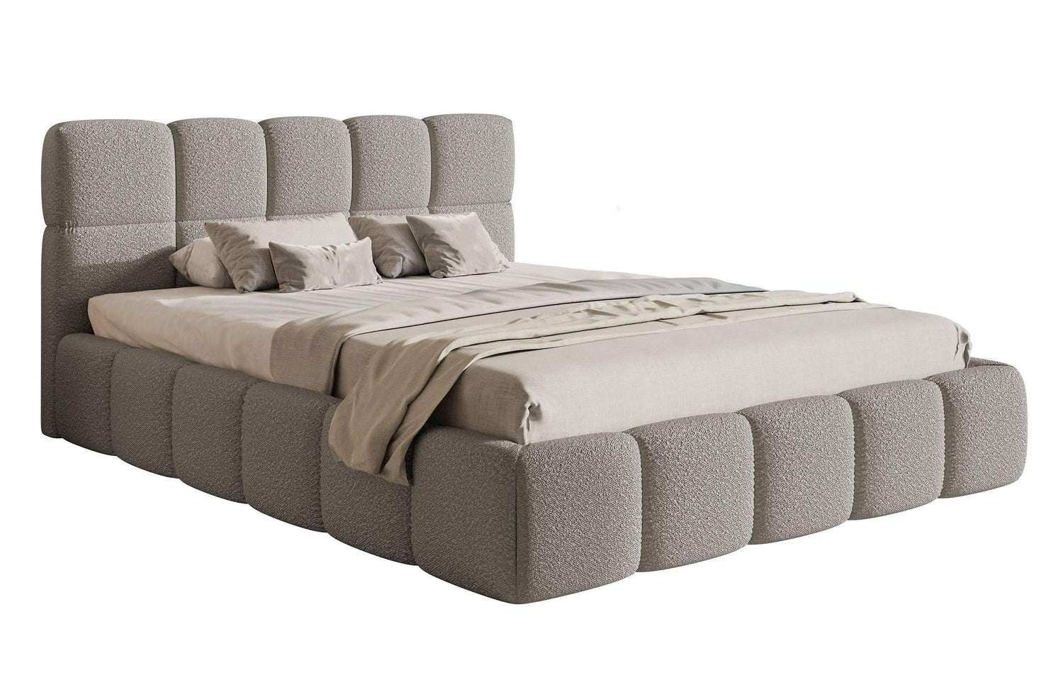 NADUVI Collection Chloe Bedframe 160 x 200 cm - Bouclé - Grijs