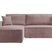 NADUVI Collection Galine Hoekbank met Chaise Longue Links met Slaapfunctie - Ribstof - Roze