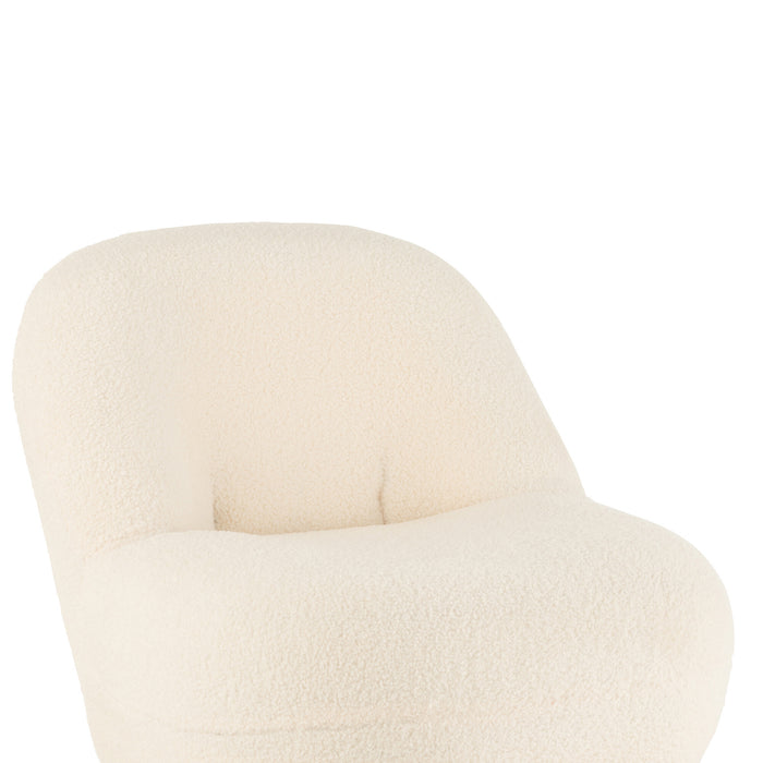 J-Line zetel Teddy Bouclé - velvet - wit