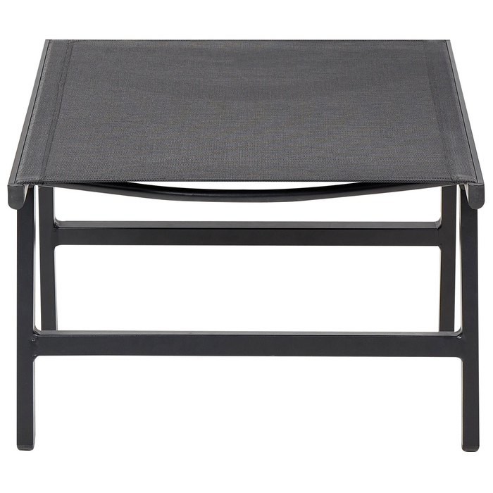 Beliani-MARCEDDI -Tuinstoel met voetenbank set van 2-Zwart-Textileen