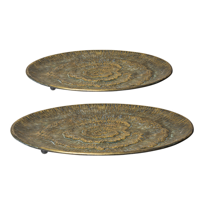 PTMD Katja Gold schalen van metaal set van 2