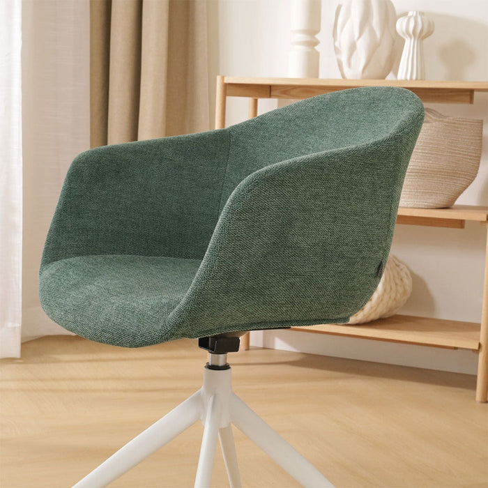 Nolon Nola-Otis Eetkamerstoel Donkergroen - Draaibaar Wit Onderstel