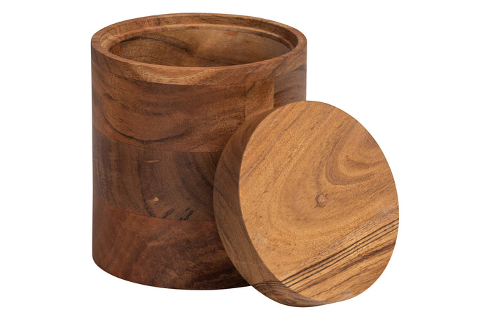 WOOOD Opal Opbergpot - Acacia hout - Natural - 15x13x13