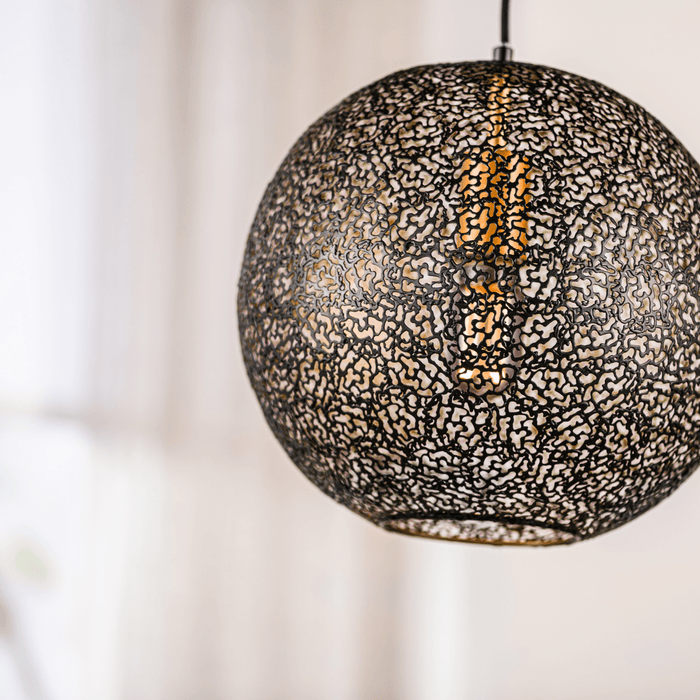 Vurna Joanne hanglamp zwart staal rond 30 cm