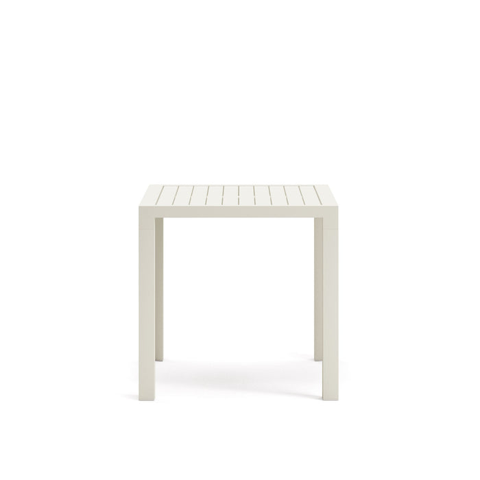 Kave Home - Culip buitentafel in aluminium met witte afwerking 77 x 77