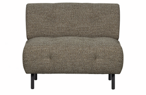WOOOD Fauteuil Lloyd - Polyester - Donkerbruin Melange - 75x90x90