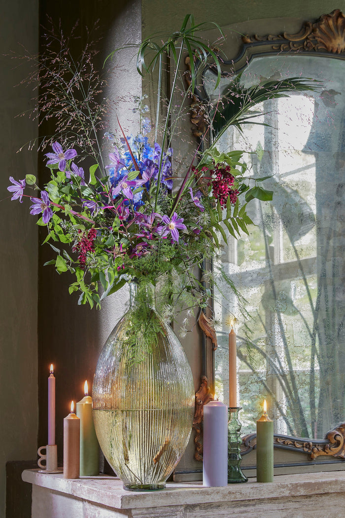 Mica Decorations Firenza Fles Vaas - H59 x Ø29 cm - Lichtbruin